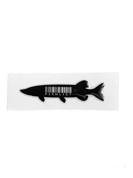 Объемная премиум наклейка Щука 3D FISHLIST black FL3DA5-1004PK фото