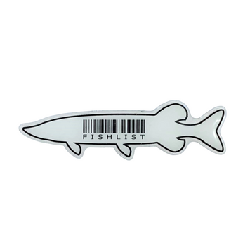 Объемная премиум наклейка Щука 3D FISHLIST white FL3DA5-1005PK фото